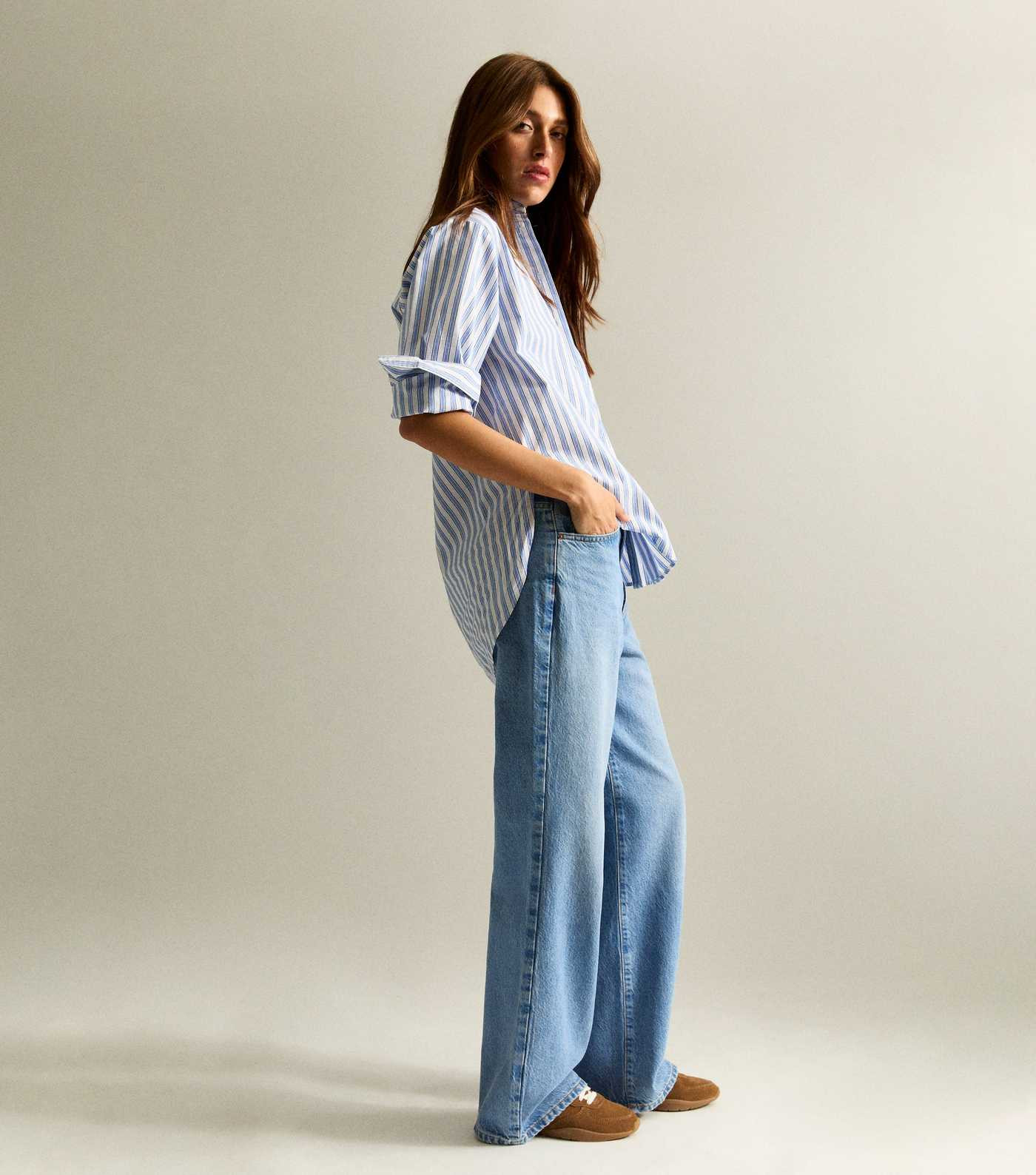 Blue Adalae Wide Leg Jeans  | New Look | New Look (UK)