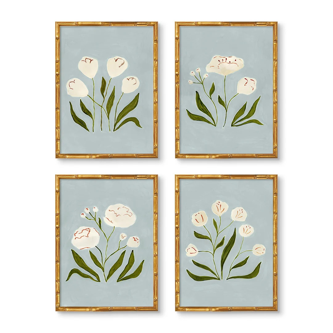 Botanical Wall Art Prints | Freshly Picked Set of 4 by Haley Knighten | Urban Garden Prints
