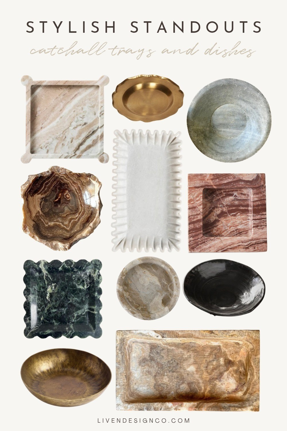 Catchall tray. Decorative tray. Gift idea. Brass tray. Console styling. Coffee table decor. Jewelry dish. Scalloped dish. Ruffled tray. Marble tray. Stone dish

#LTKSeasonal #LTKHome #LTKSaleAlert