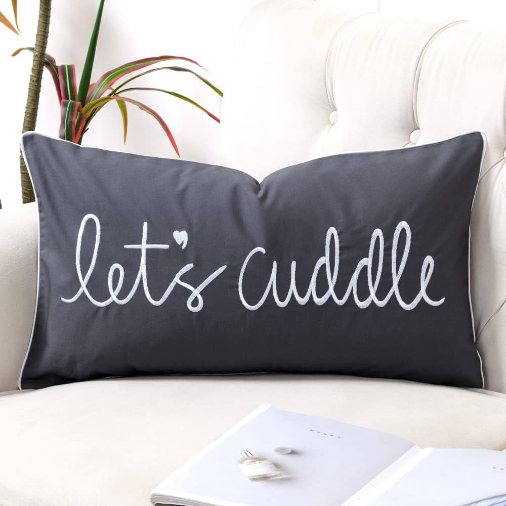 Amazon.com: Sanmetex Decorative Lumbar Pillow Covers 14x24 Inches, Embroidery Soft Rectangluar Pi... | Amazon (US)