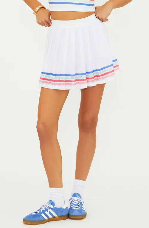 Beach Riot Irina Pleated Tennis Skort in Bright White Horizon at Nordstrom, Size Medium | Nordstrom