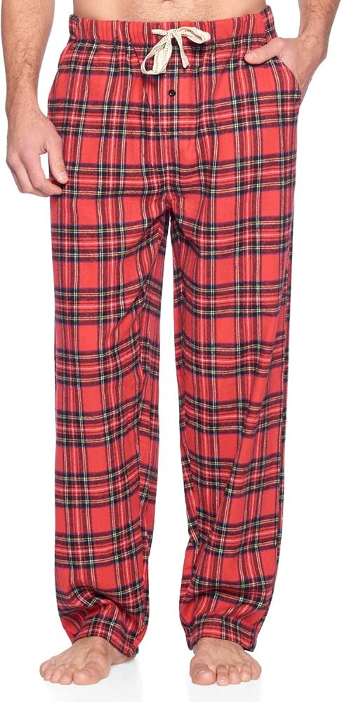 Ashford & Brooks Mens Super Soft Flannel Plaid Pajama Sleep Pants | Amazon (US)