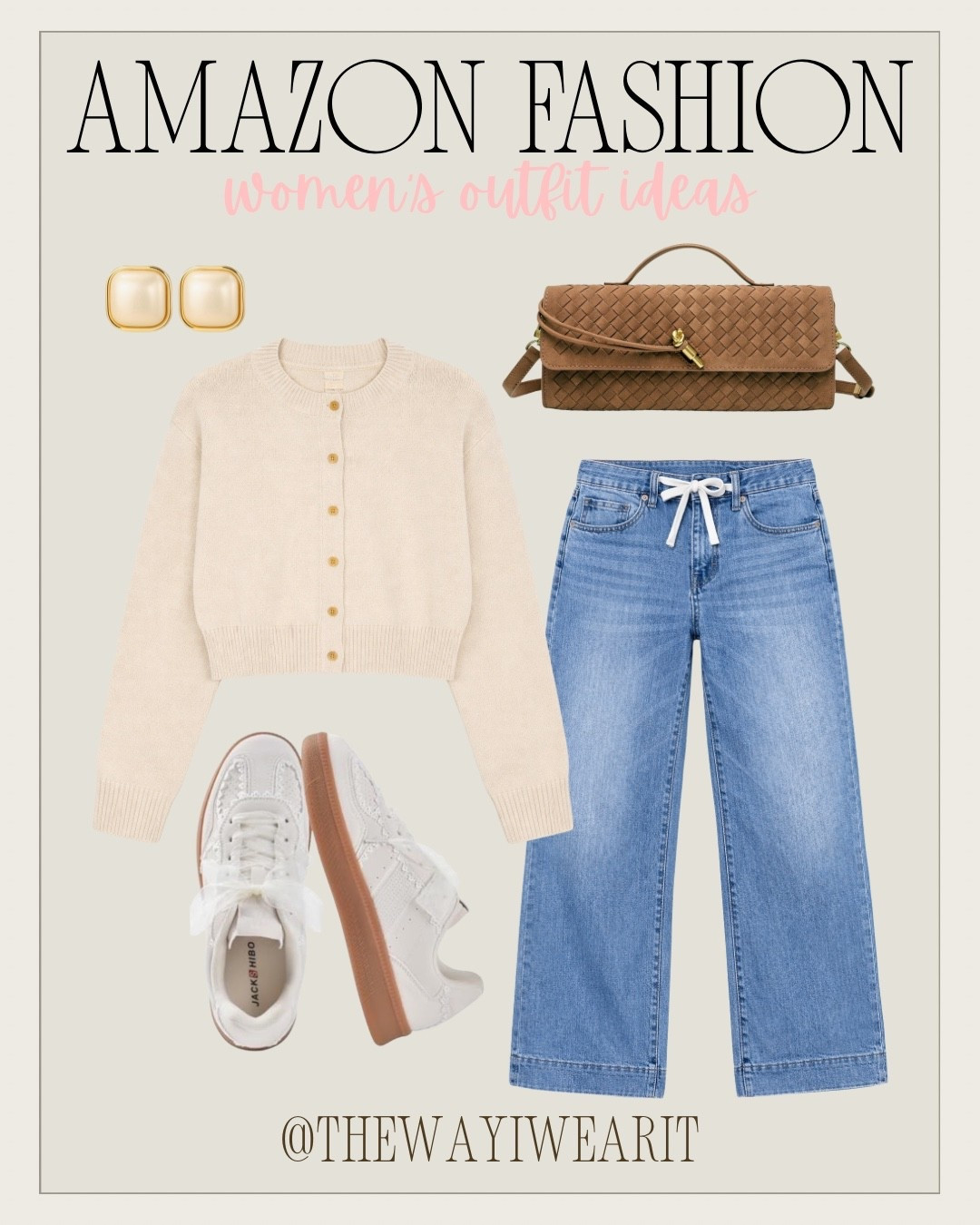 Stylish look for spring! This crop cardigan and wide leg jeans are perfect. Pair it with a crossbody clutch and sneakers for a casual look! #SpringStyle

#LTKootd #LTKSeasonal #LTKU