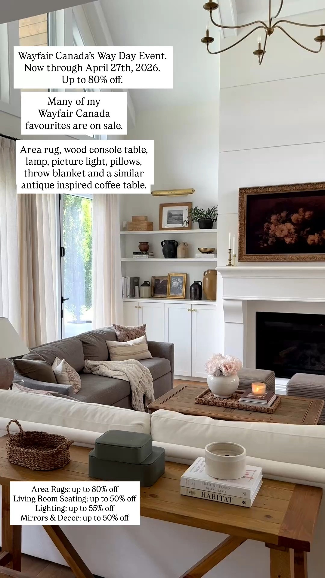Now is the perfect time to shop for furniture, rugs, decor, lighting and more during
Wayfair Canada’s Way Day Event. Now through April 27th, 2026. Lots of incredible
savings, up to 80% off. @wayfaircanada #WayfairCAHome #WayfairCAPartner