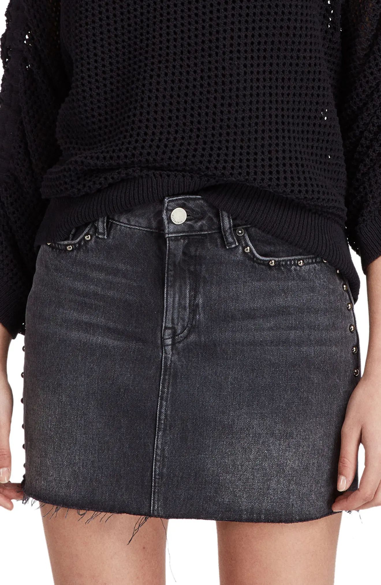 ALLSAINTS Studded Denim Skirt | Nordstrom