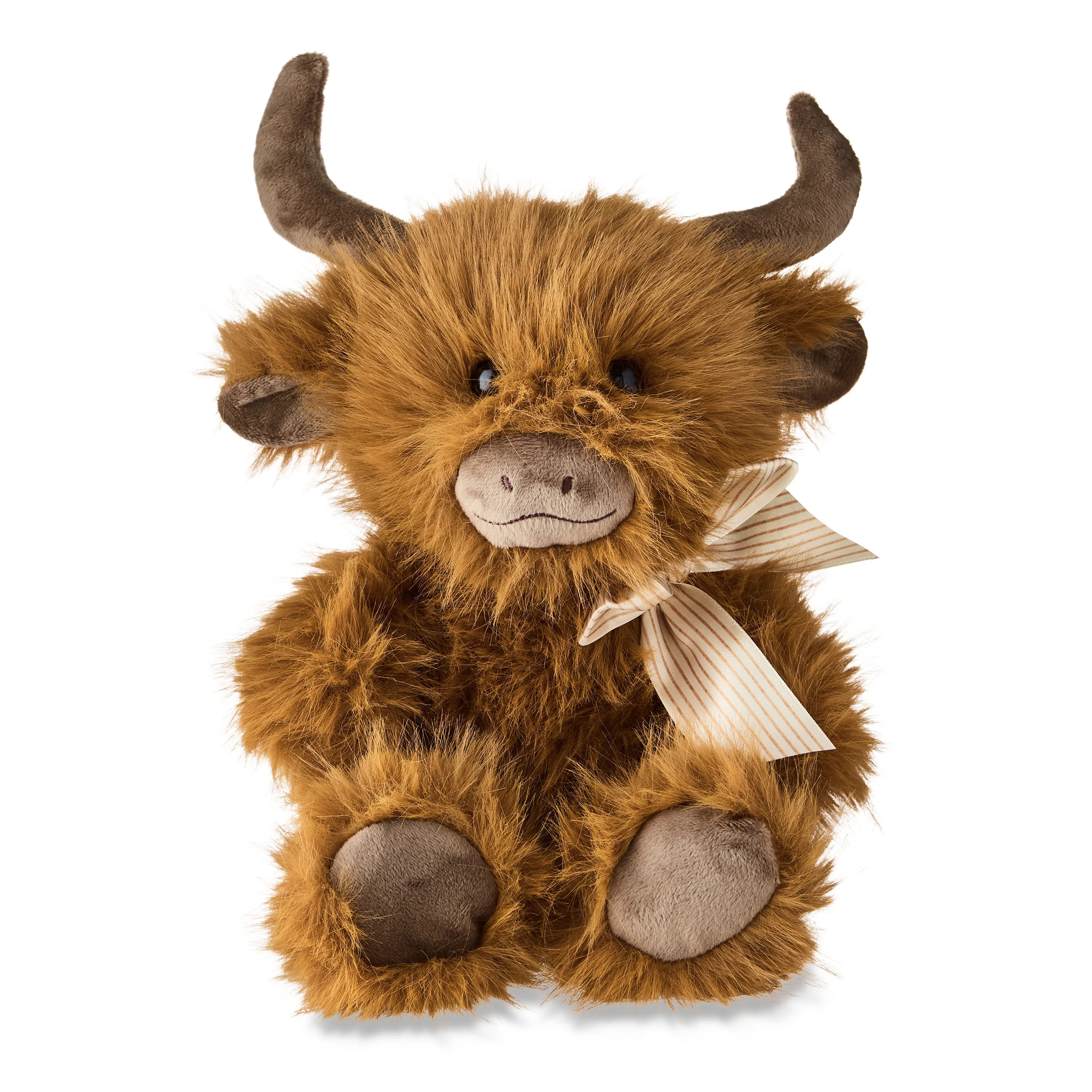 Easter Medium Furry Bull with Bow Plush, 12 in, by Way To Celebrate | Walmart (US)