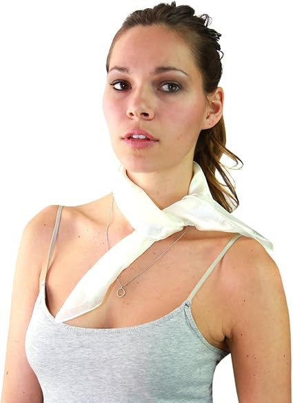 NYFASHION101 Women's Versatile Satin Striped Chiffon Neckerchief Scarf | Amazon (US)
