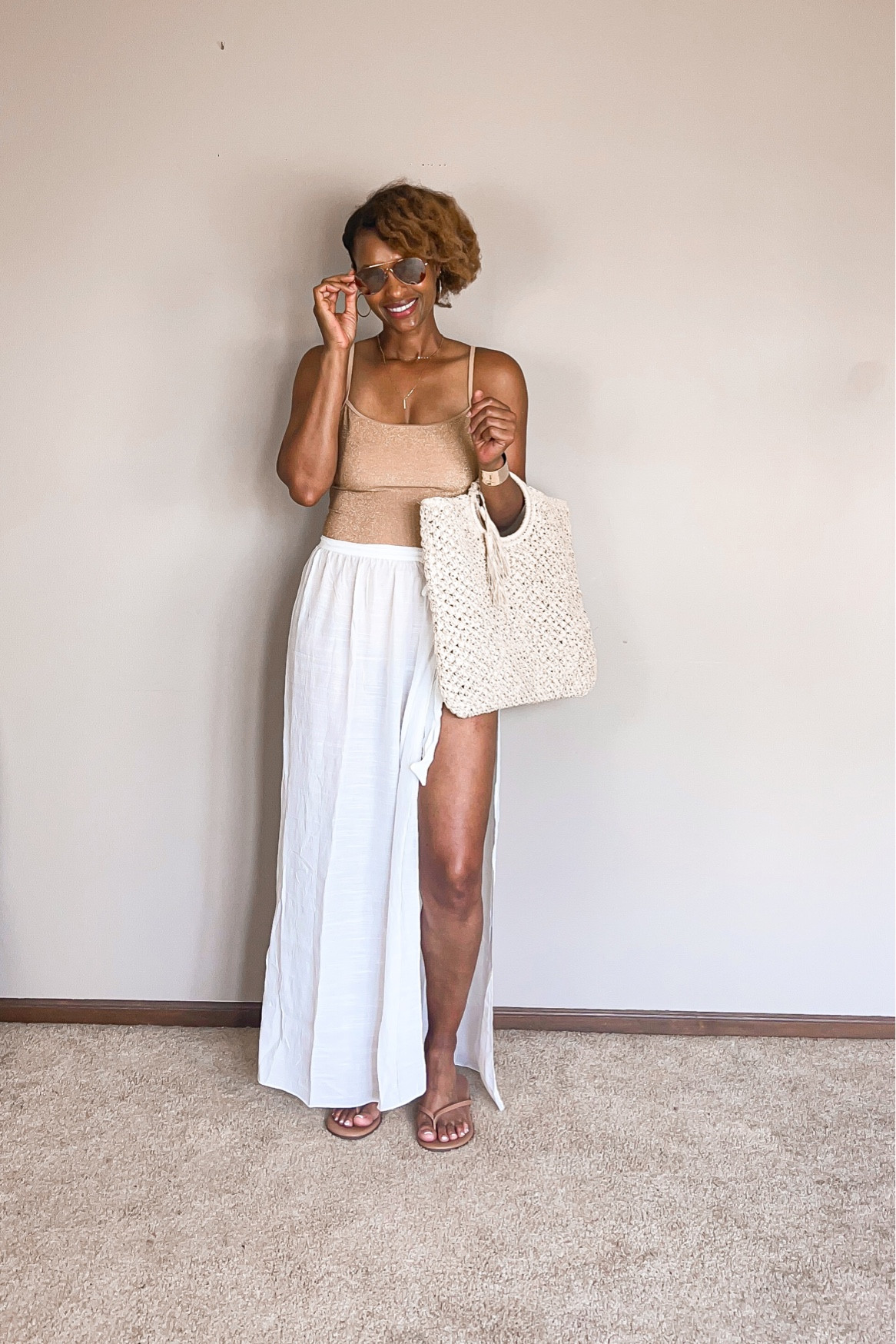 This sparkle swimsuit from aerie has great coverage and is flattering. I did a medium long for my tall frame. 

#LTKmidsize #LTKSeasonal #LTKover40