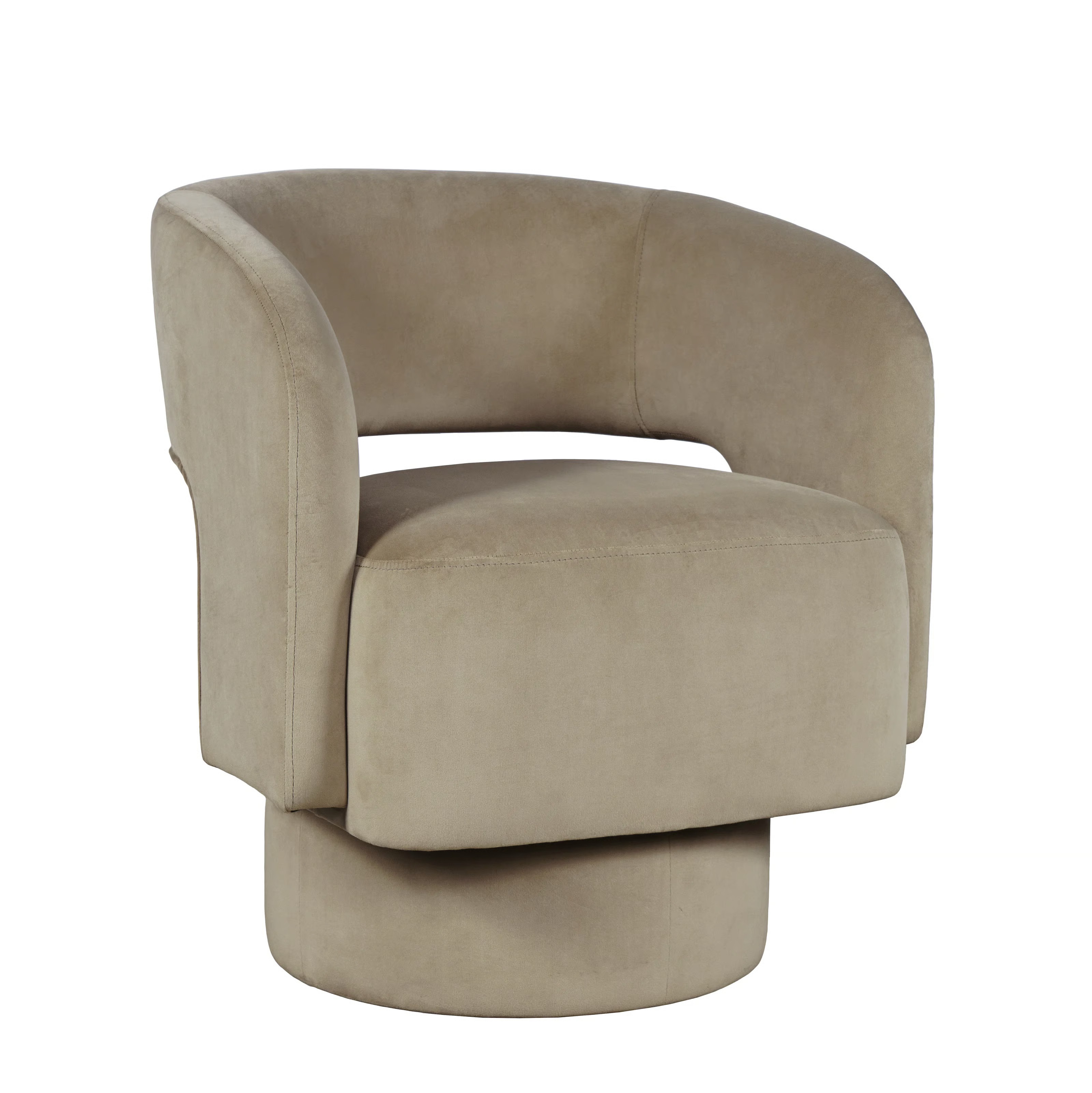 Lendia Mid-Century Modern Upholstered Split-Back Curved Sculpture Swivel Accent Chair | Wayfair North America