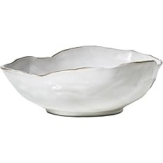 Serene Spaces Living Extra Large Free-Form Edge Glazed Ceramic Bowl - Fruit Basket, Dinnerware, C... | Amazon (US)
