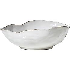 Serene Spaces Living Extra Large Free-Form Edge Glazed Ceramic Bowl- Dinnerware, Centerpiece for ... | Amazon (US)