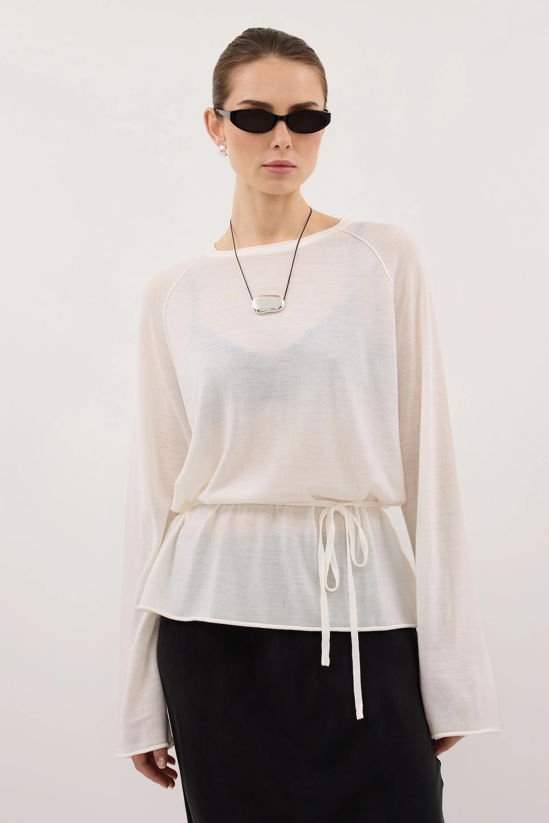 DUKE OFF WHITE MERINO SLEEVED TOP | DISSH