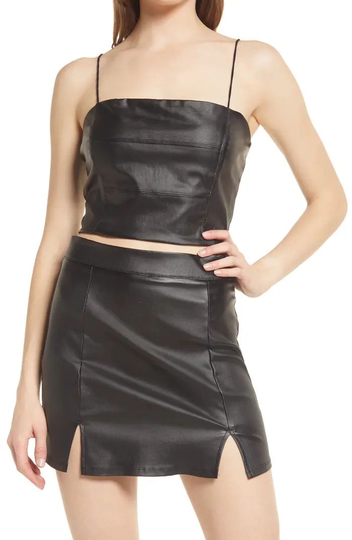 4SI3NNA Sheela Faux Leather Crop Tank | Nordstrom | Nordstrom