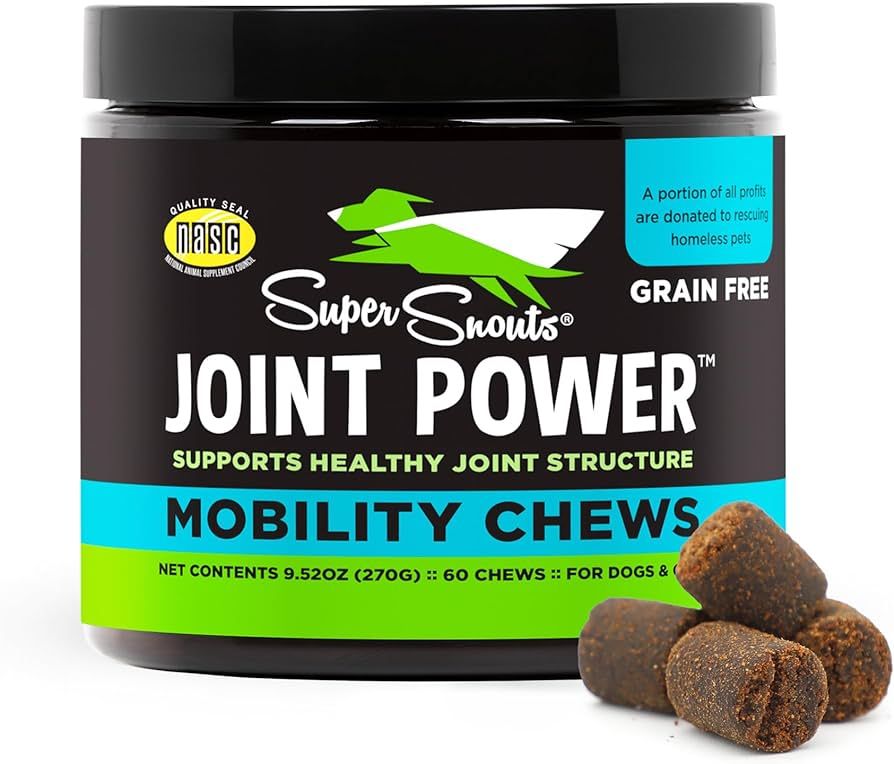Super Snouts Joint Power 100% Green Lipped Mussels for Dogs & Cats (60 Soft Chews), Joint Supplem... | Amazon (US)