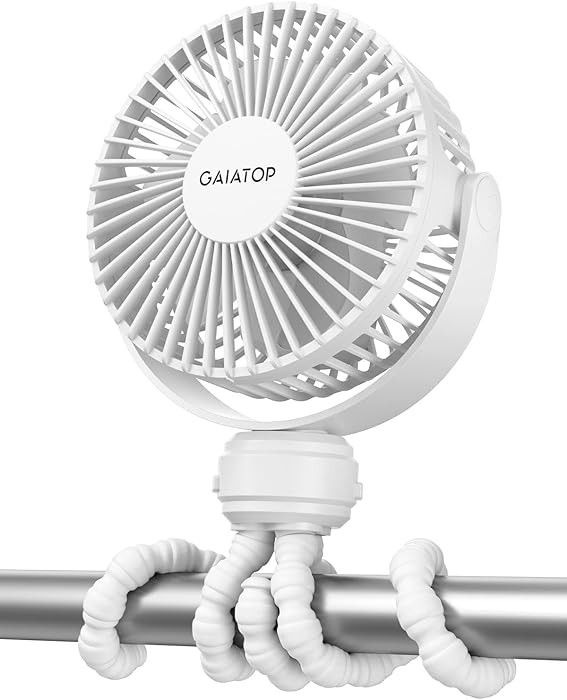 Gaiatop Mini Portable Stroller Fan, Battery Operated Small Clip on, Detachable 3 Speed Rechargeab... | Amazon (US)