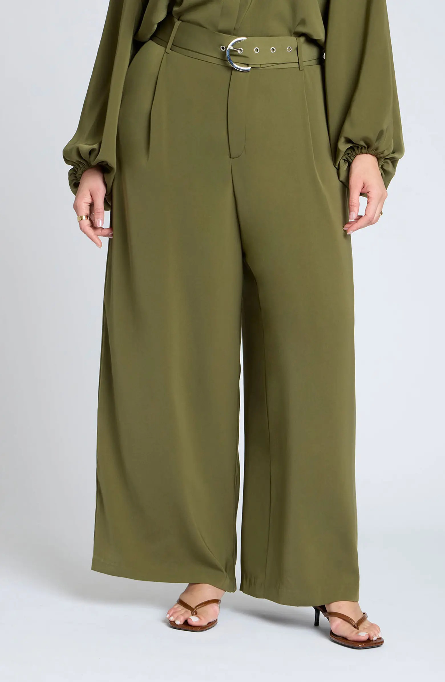 ELOQUII Belted Wide Leg Pants | Nordstrom | Nordstrom