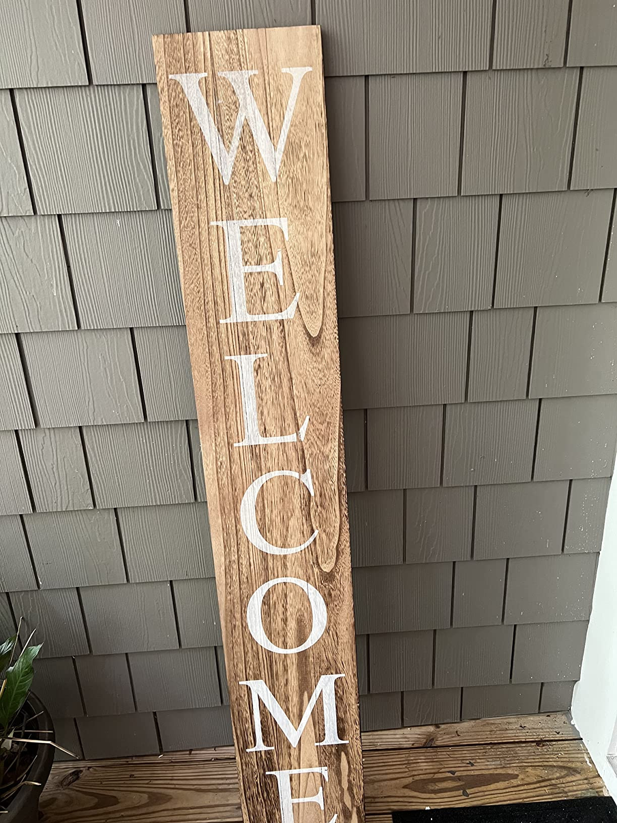 ALBEN Welcome Sign for Front Door Porch – 5 Feet Tall, Vertical Wooden Outdoor and Indoor Welco... | Amazon (US)