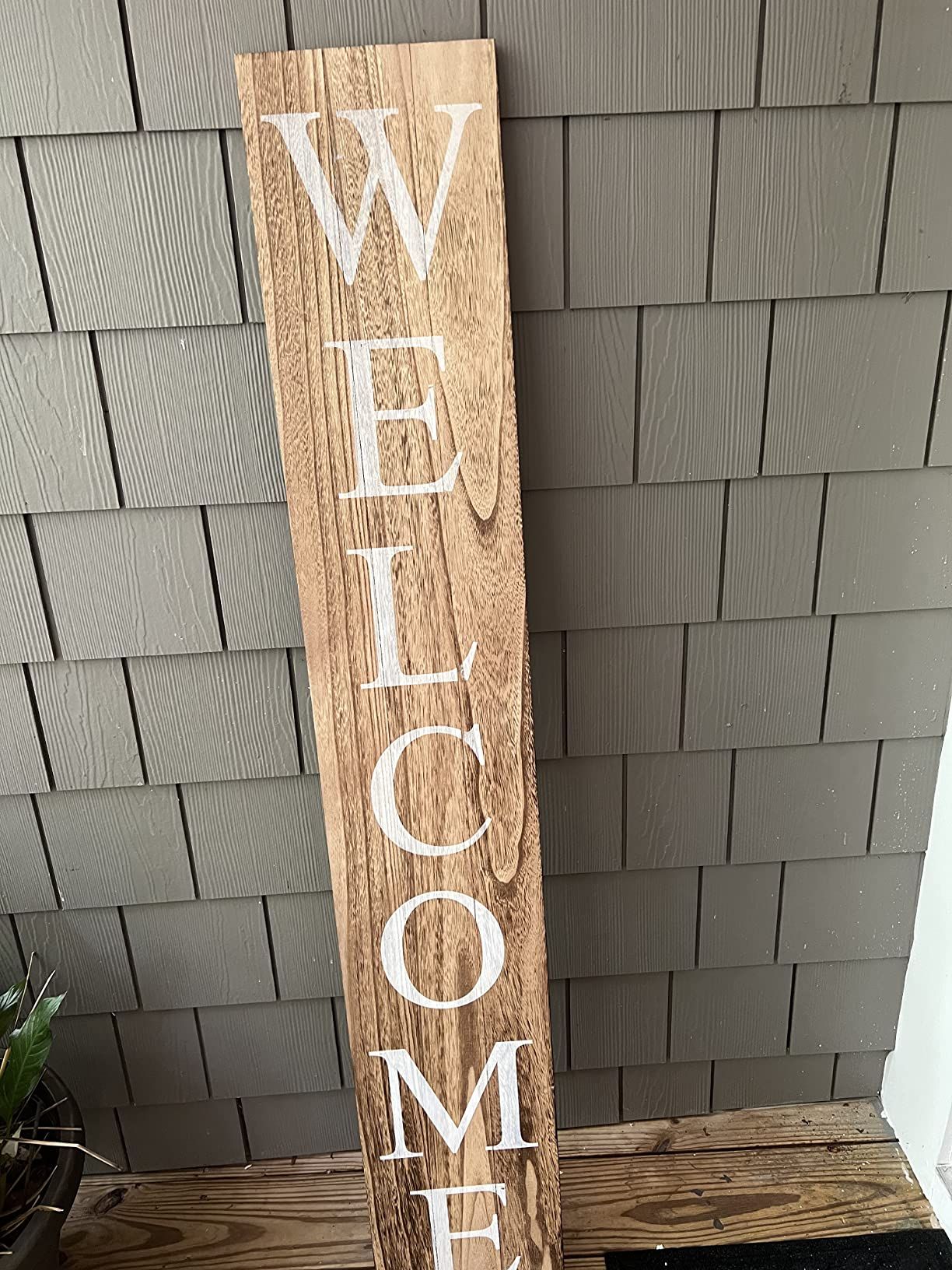 ALBEN Welcome Sign for Front Door Porch – 5 Feet Tall, Vertical Wooden Outdoor and Indoor Welco... | Amazon (US)