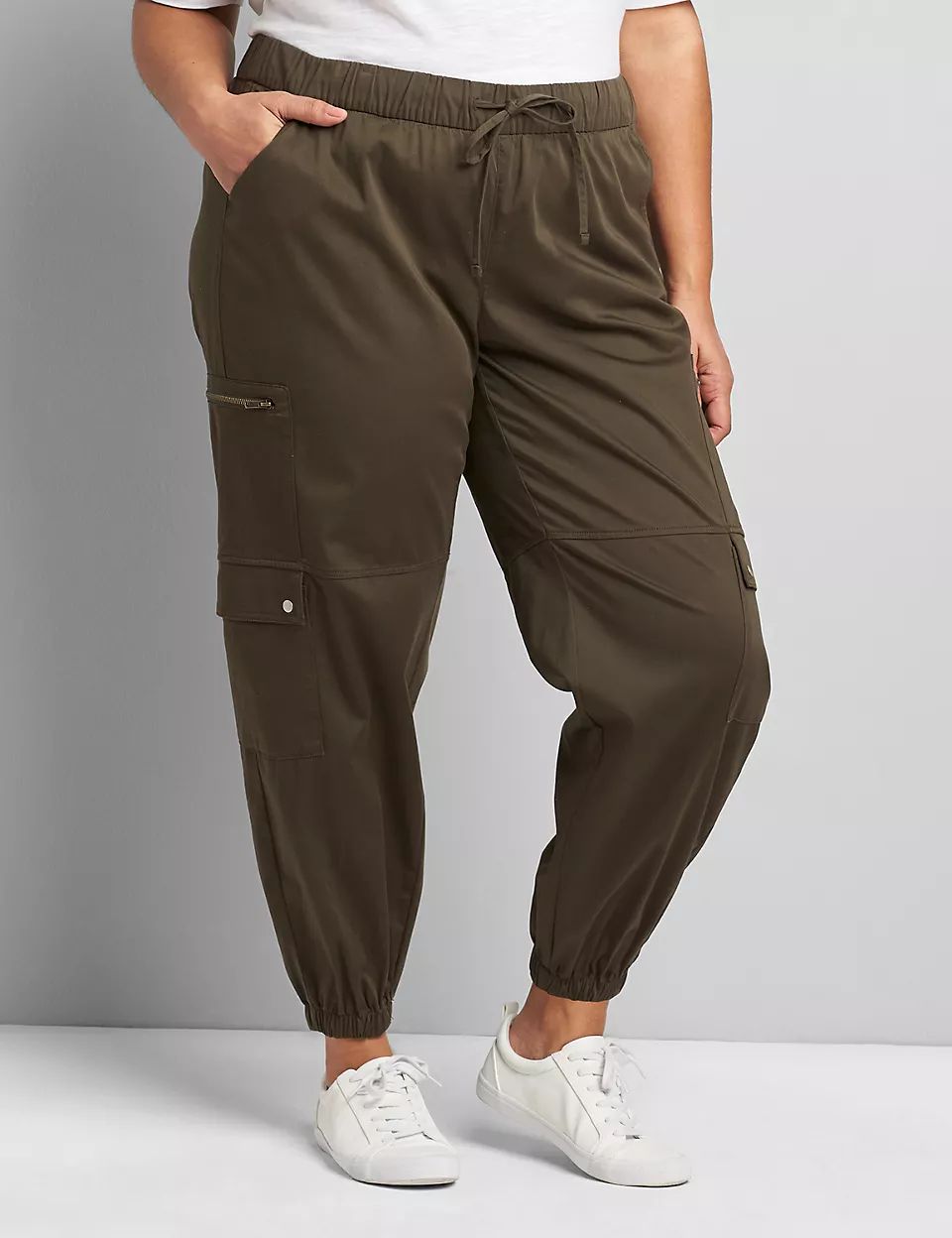 Soft Pull-On Relaxed Ankle Pant - Cargo | Lane Bryant (US)