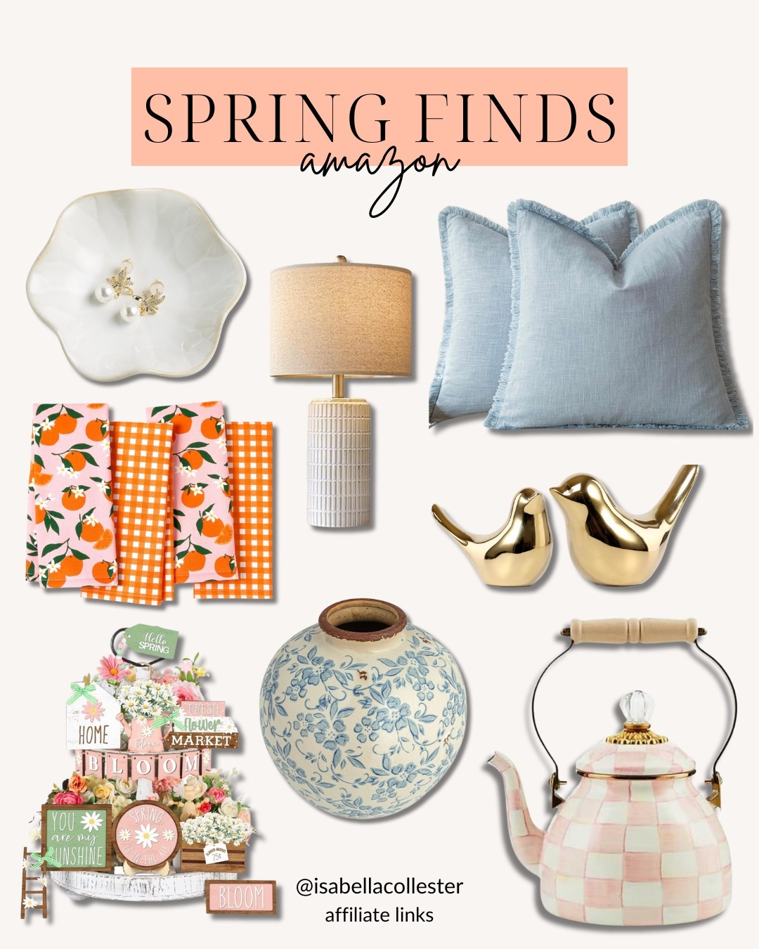 Amazon spring finds  amazon finds  spring home decor  home decor  spring 2025  spring sale  mackenzie childs tea pot  light blue pillow covers  spring tiered tray decor  terracotta vase  cream lamp

#LTKSeasonal #LTKHome #LTKSpringSale