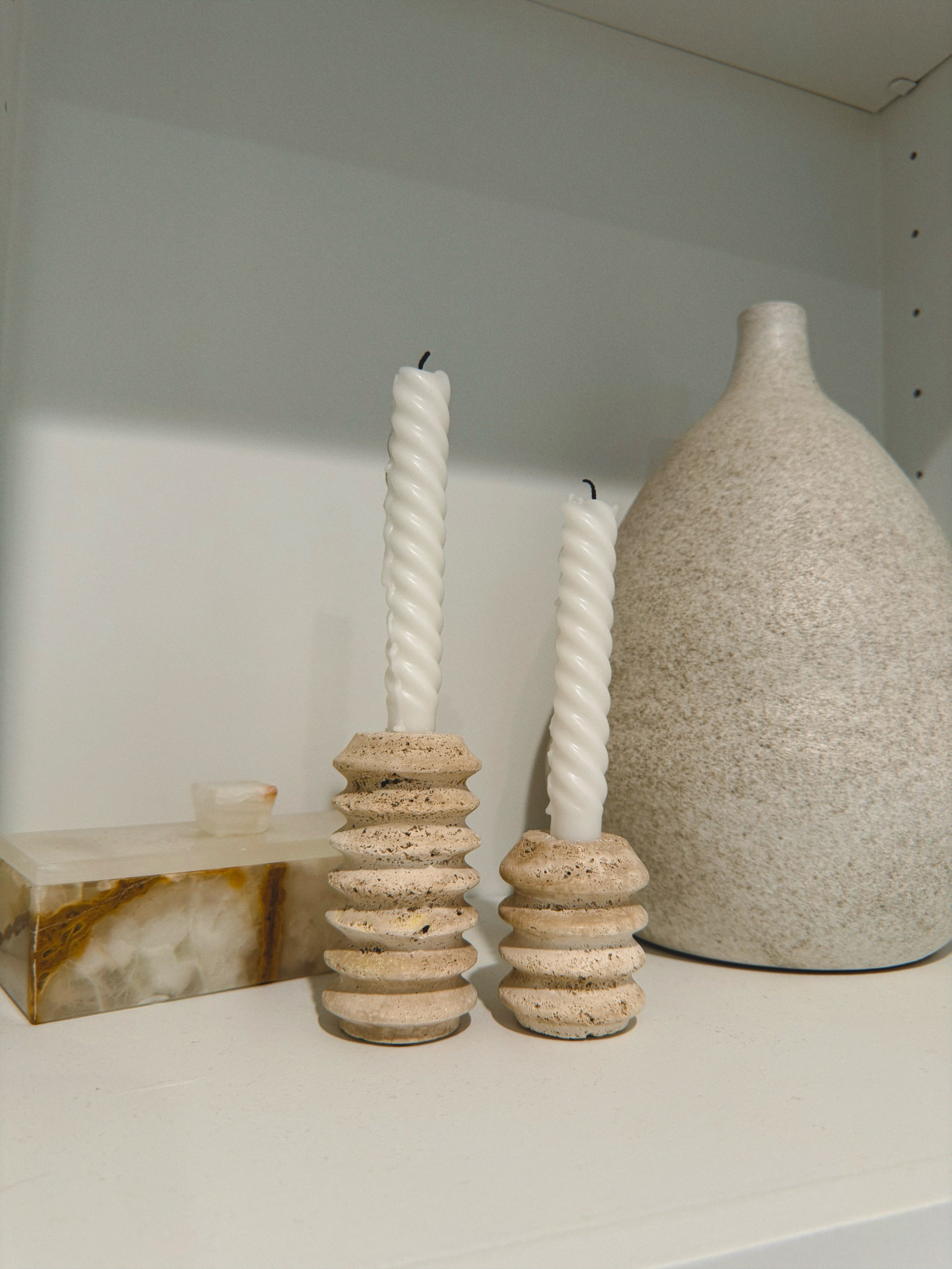 Travertine candlestick holders 🤌🏽✨

#LTKhome