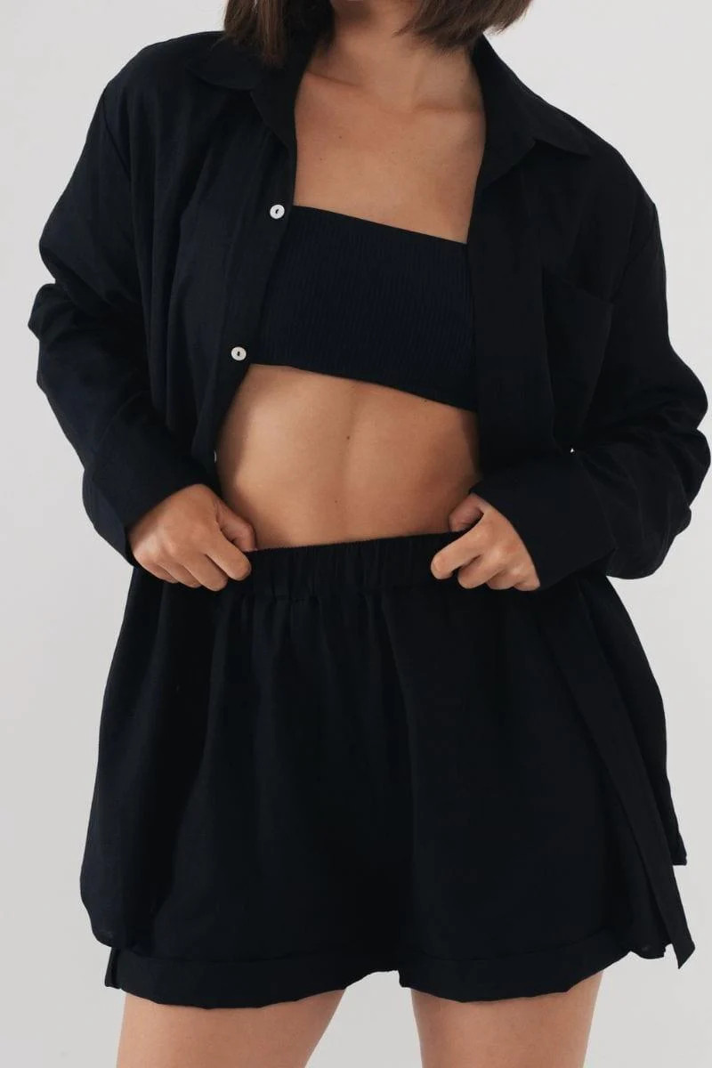 Black Long Sleeve Button Down Shirt | Montce