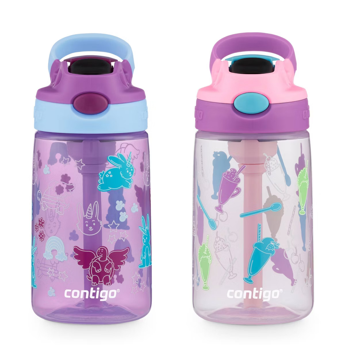 Contigo 14oz 2pk Plastic Cleanable Kids' Water Bottles | Target