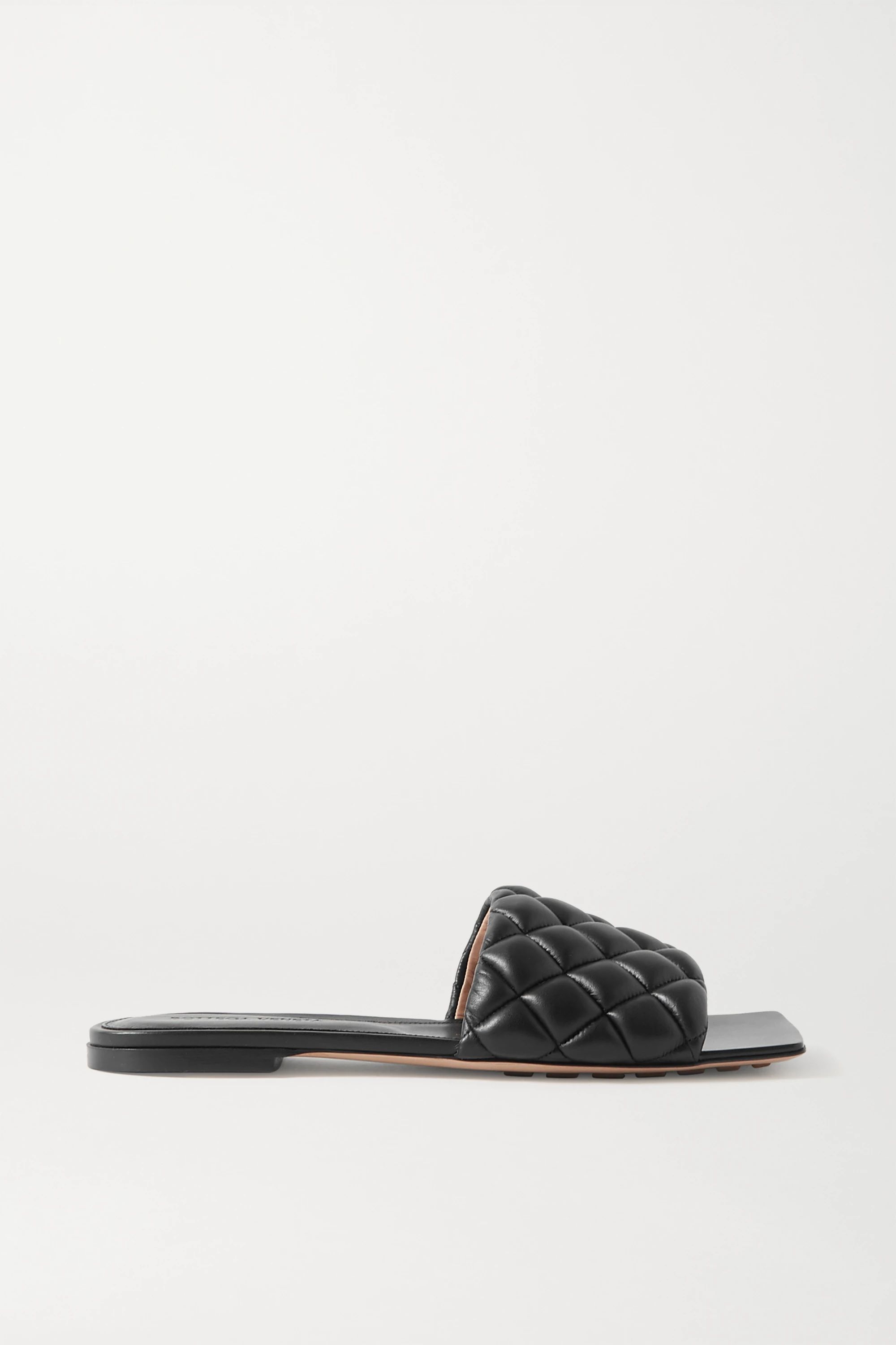 Black Quilted leather slides | Bottega Veneta | NET-A-PORTER | NET-A-PORTER (US)
