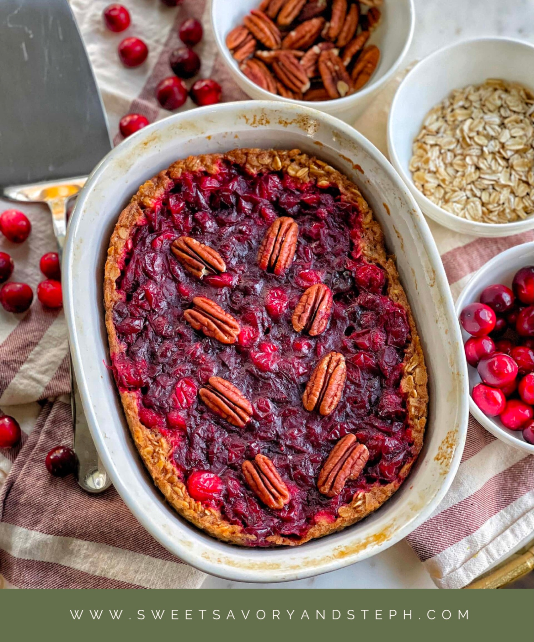 Cranberry Baked Oatmeal is a perfect breakfast or brunch for the holidays. Cooked in a glossy white French CorningWare casserole dish. Full recipe on www.sweetsavoryandsteph.com

#LTKSeasonal #LTKhome #LTKHoliday