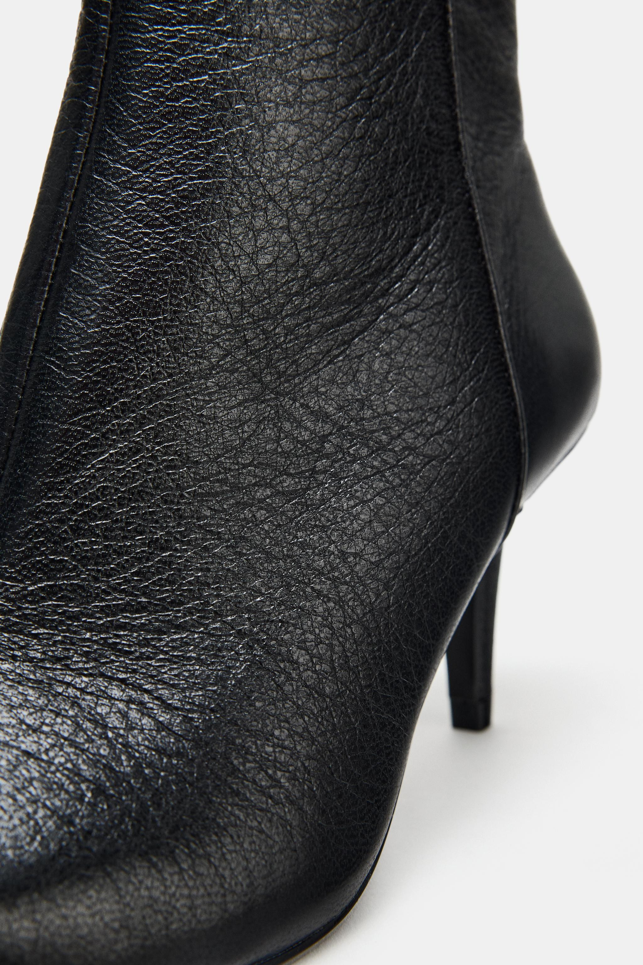 LEATHER HEELED ANKLE BOOTS | Zara US