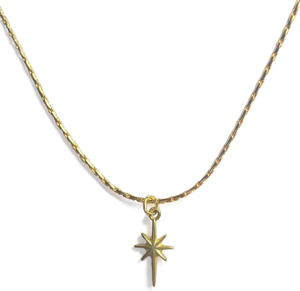 Minimalist North Star Pendant Necklace, Minimalist & Stackable Layering Chain Jewelry for Women | Amazon (US)