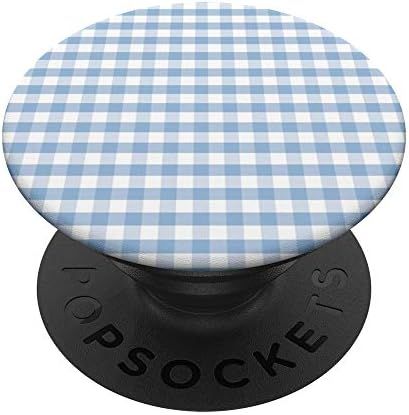 Amazon.com: Pastel Blue and White Gingham Background PopSockets PopGrip: Swappable Grip for Phone... | Amazon (US)