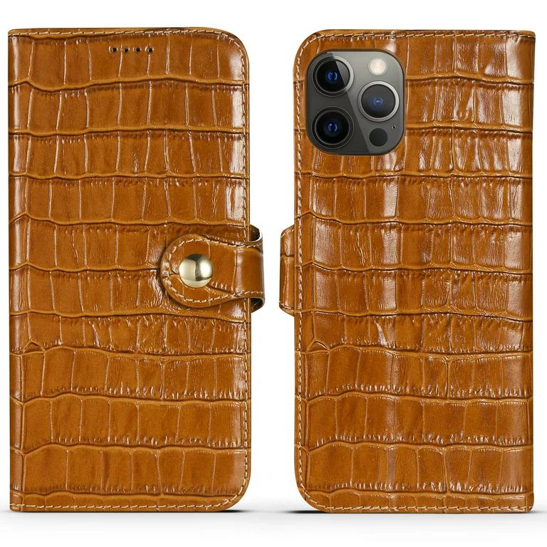 Nalacover Wallet Case for iPhone 14 Pro Max, Crocodile Texture Premium Luxury Genuine Leather Car... | Walmart (US)