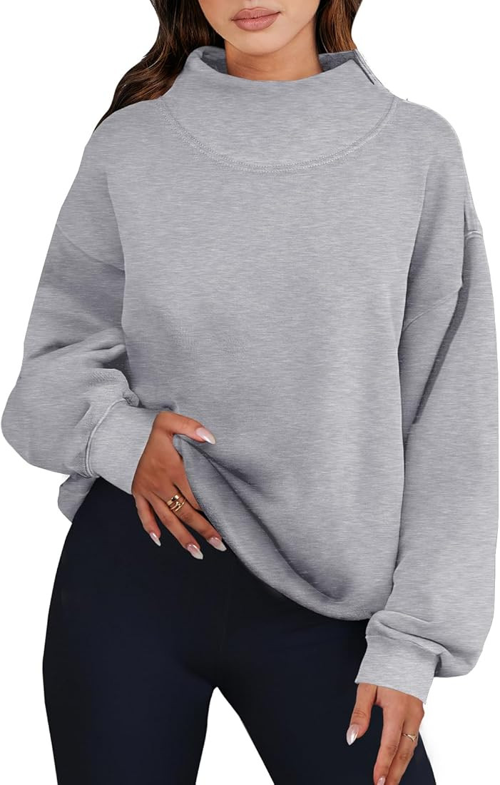 ANRABESS Womens Oversized Sweatshirts Turtleneck Pullover Long Sleeve Hoodies Tops 2024 Fall Fash... | Amazon (US)