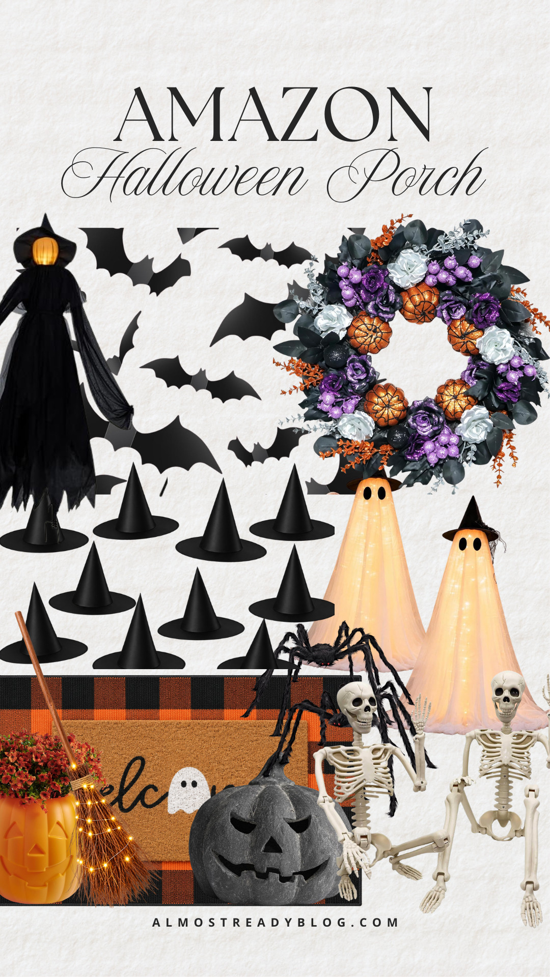 Amazon Halloween porch finds with spooky outdoor decorations, light-up ghosts, skeletons, pumpkins and festive decor for a fun seasonal setup.

amazon halloween decor, halloween porch decor, outdoor halloween decorations, halloween porch ideas, halloween wreath, halloween doormat, light up ghosts, halloween skeleton decor, spooky season decor, fall porch decor

#LTKHome