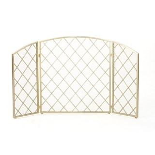 Amiyah Gold Iron 3-Panel Fireplace Screen | The Home Depot