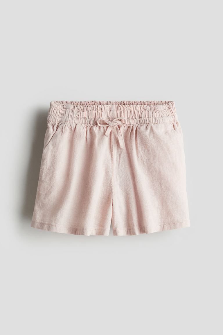 Linen-blend Shorts - Light dusty pink - Kids | H&M US | H&M (US + CA)