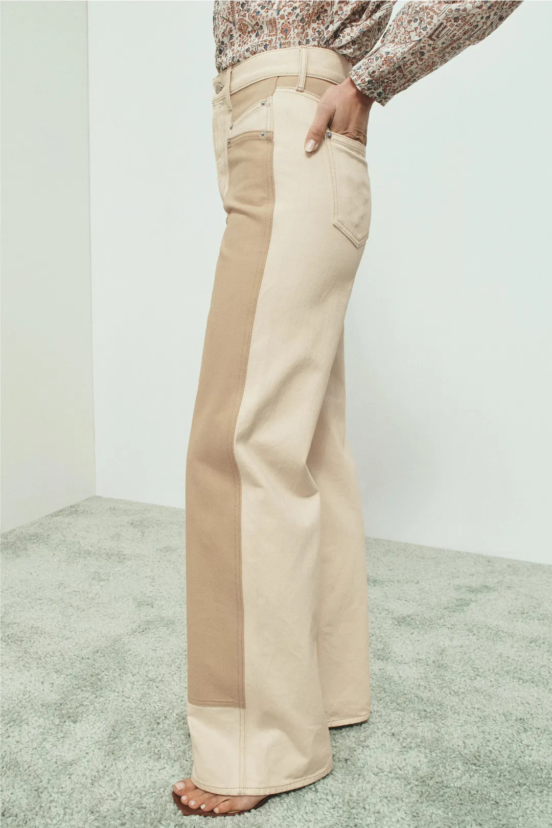 Taylor High Rise Wide Leg Paneled Jeans | Rent the Runway