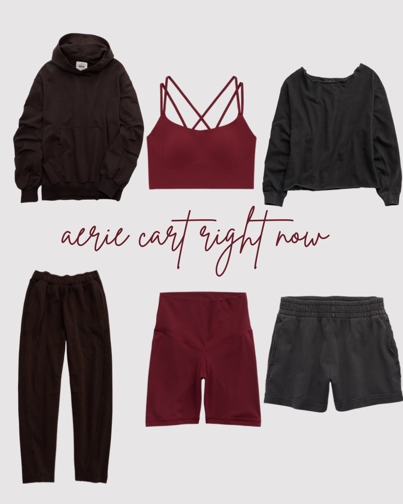 Aerie cart right now 🤩

Travel, comfy, athletic, athleisure, matching set 

#LTKTravel #LTKdayinmylife #LTKSaleAlert