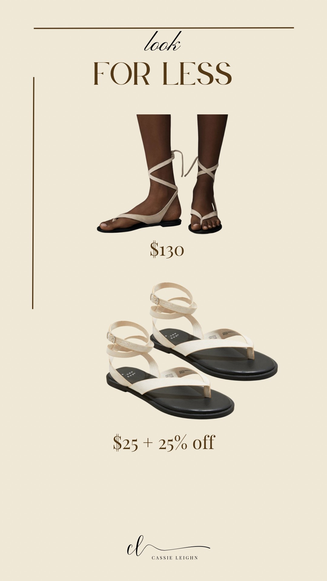 We love a good look for less! These wrap sandals are going to be a staple this spring and summer  

#LTKSpringSale #LTKStyleTip #LTKFindsUnder100