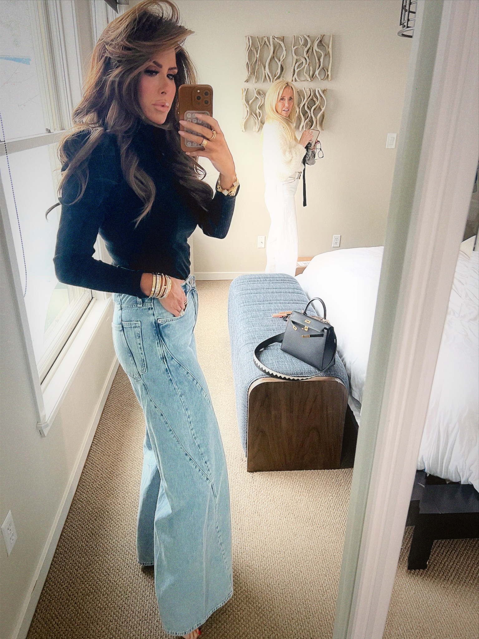 Rag & Bone Jeans, Wide Leg Jeans, Black Bootie, Winter Boots, Black Bodysuit, Light Wash Jeans, Winter Outfit, Emily Ann Gemma 


#LTKstyletip