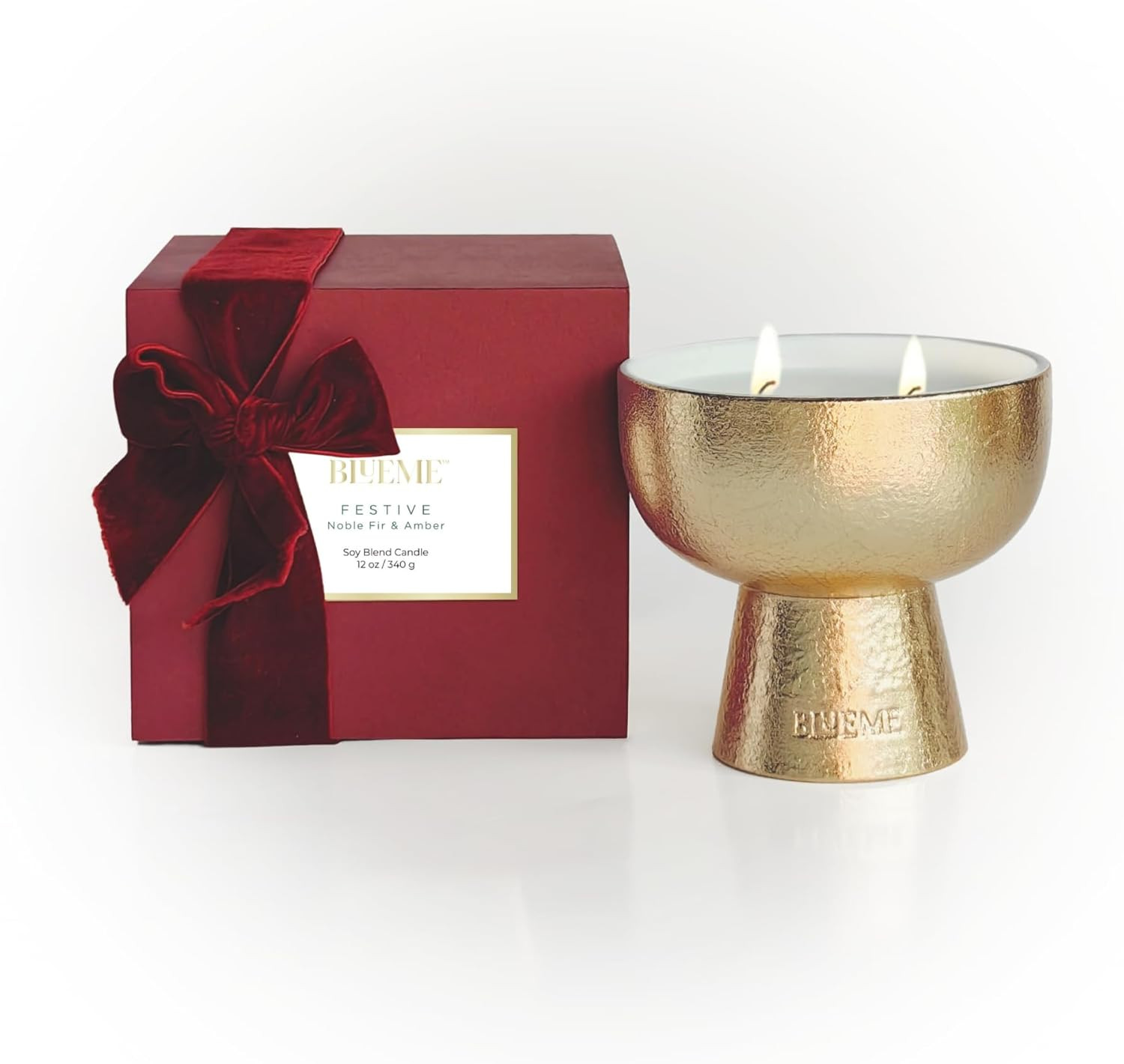 2025 Gold Holiday Candle | Festive - Noble Fir & Amber (Medium), Refillable Wellness, Essential O... | Amazon (US)