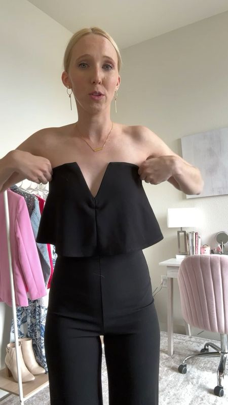 Bachelorette party outfit 💍🖤 in size XS. Fits PERFECT! Has silicone lining on top part so it doesn’t slip down. I’ve wore this black jumpsuit to an engagement party and it was so comfortable all night long. 

Black strapless jumpsuit, Vegas outfit, Nashville bachelorette, Scottsdale outfits, bachelorette outfits, Bach outfits, bachelorette outfits for bridesmaids, bachelorette party dresses, bachelorette party dress, bachelorette outfits black, formal wedding guest outfit, engagement party outfit, classy date night outfit, bachelorette guest outfits, Nashville bachelorette outfits, what to wear to bachelorette party #bacheloretteoutfits #bacheloretteguestoutfits #bacheloretteoutfitsblack #blackbacheloretteoutfits

#LTKwedding #LTKFind #LTKstyletip