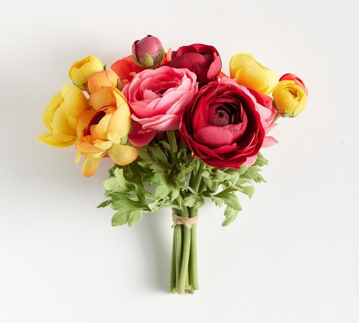 Faux Vibrant Spring Ranunculus Bundle | Pottery Barn | Pottery Barn (US)