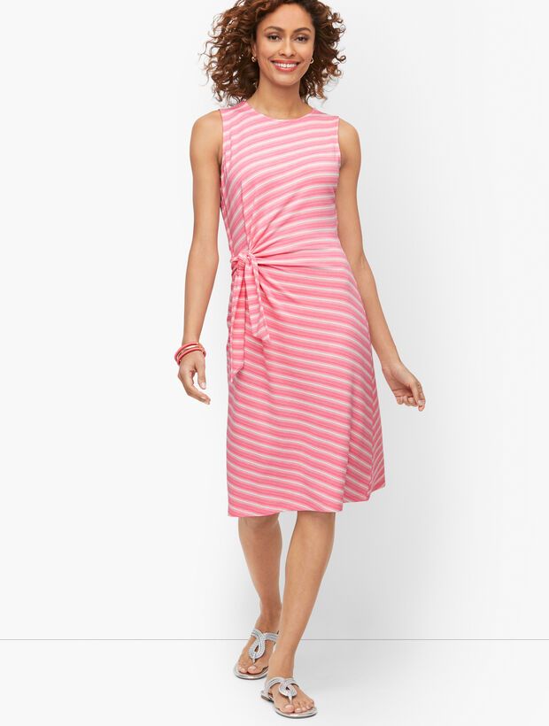 Stripe Tie Detail Shift Dress | Talbots