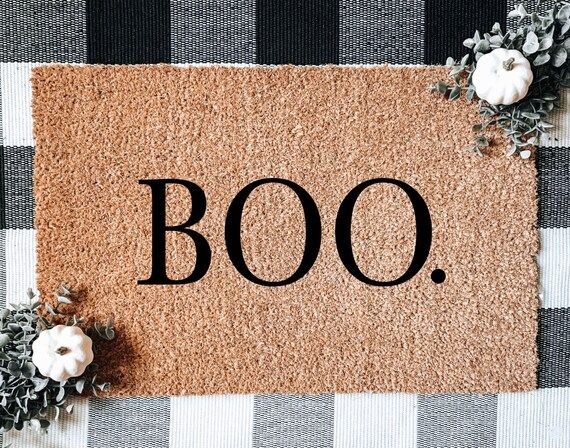 Boo. - doormat, welcome mat, cute, popular, home decor, housewarming gift, fall doormat, autumn, ... | Etsy (US)