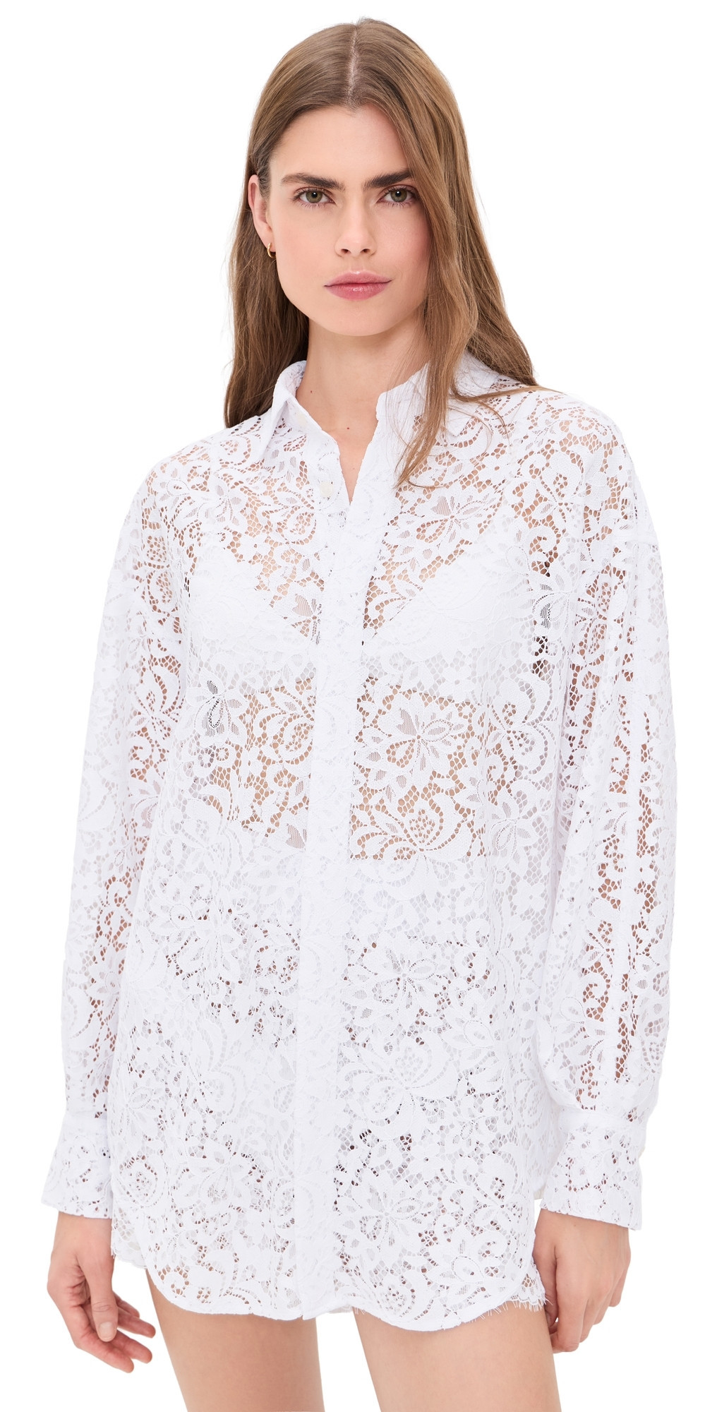 STYLEST AquaLace Quick-Dry Beach Shirt Blanc Floral Lace One Size | Shopbop