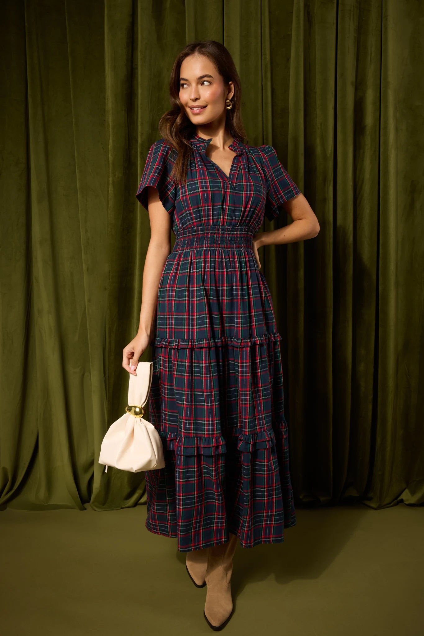 Delise Plaid Maxi Dress | Avara