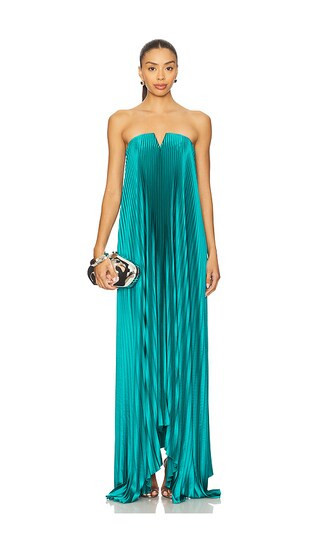 L'IDEE Black Tie Gown in Teal. - size 12/L | Revolve Clothing (Global)