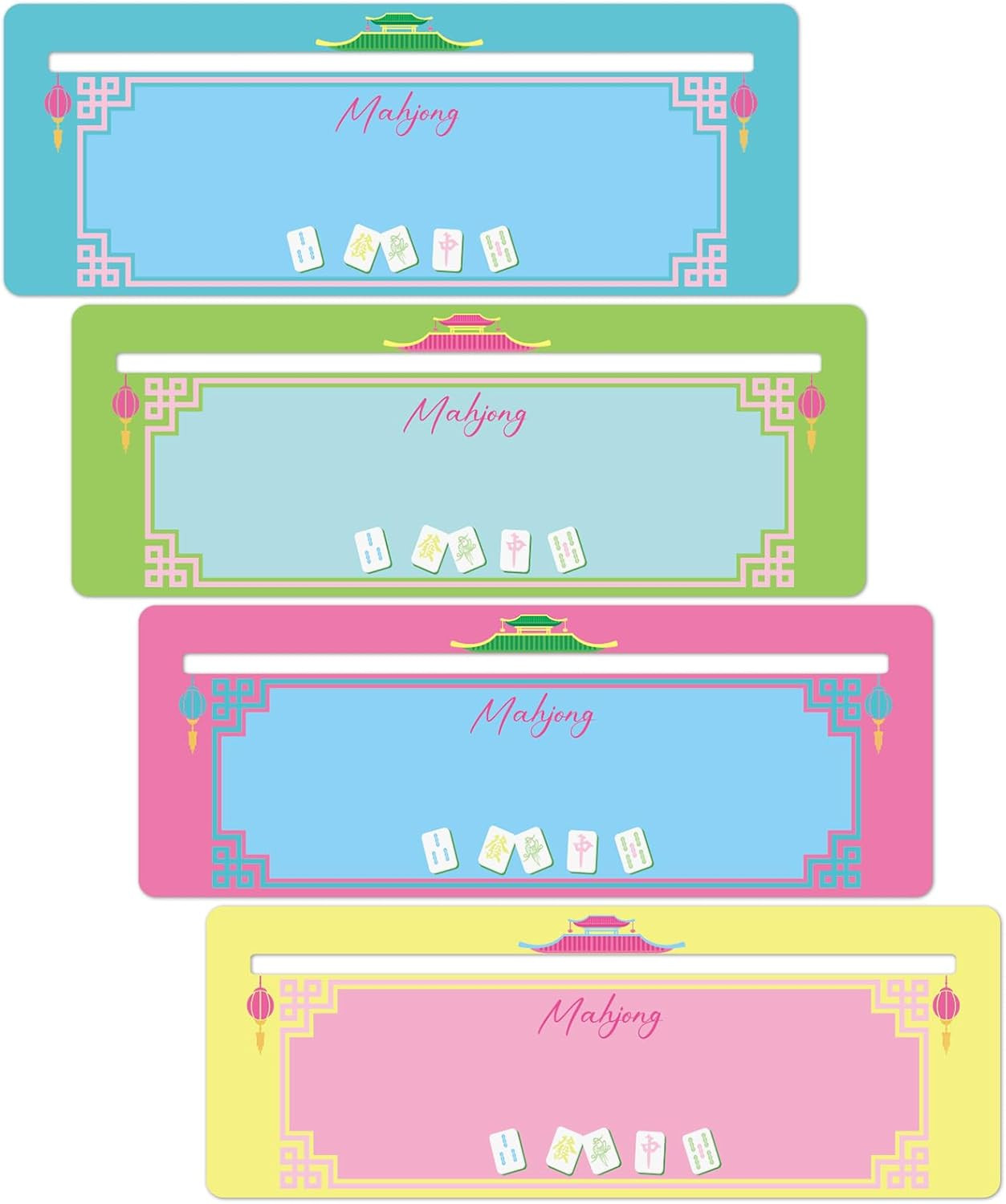 4Pcs Mahjong Line Finder Mahjong Card Guide Mah Jong Card Accessories and Gifts Game Rules Reader... | Amazon (US)